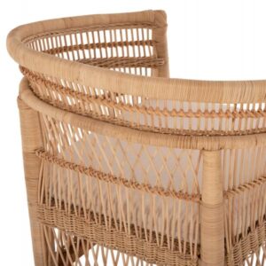 ΠΟΛΥΘΡΟΝΑ MALAWI ΞΥΛΟ ΜΑΟΝΙ ΕΠΕΝΔΥΣΗ RATTAN ΛΕΥΚΟ ΜΑΞΙΛΑΡΙ ΚΑΘΙΣΜΑΤΟΣ 80x70x86Υεκ.