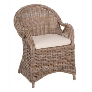 ΠΟΛΥΘΡΟΝΑ ΜΕ ΕΚΡΟΥ ΜΑΞΙΛΑΡΙ KEYLA ΚΑΦΕ RATTAN 63x65x87Υεκ.
