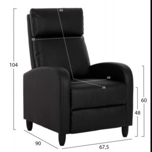 ΠΟΛΥΘΡΟΝΑ RELAX HIBER ΜΑΥΡΟ PU 67,5x90x104Υ εκ.