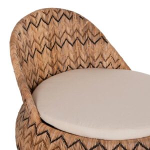 ΠΟΛΥΘΡΟΝΑ ΣΤΡΟΓΓΥΛΗ LADLON RATTAN ΦΥΣΙΚΟ-ΕΚΡΟΥ ΜΑΞΙΛΑΡΙ 97x97x76Υεκ.