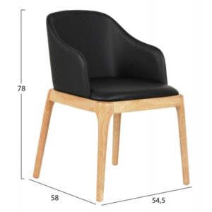 ΠΟΛΥΘΡΟΝΑ ΤΡΑΠΕΖΑΡΙΑΣ FURLAN RUBBERWOOD ΣΕ ΟΑΚ-ΜΑΥΡΟ PU 54,5x58x78Υεκ.