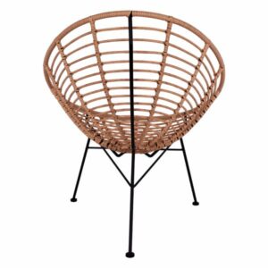 ΠΟΛΥΘΡΟΝΑ ΤΥΠΟΥ ΦΩΛΙΑ ΜΕΤΑΛΛΙΚΗ ALLEGRA ΜΕ WICKER ΜΠΕΖ 73x83x86Υ εκ.