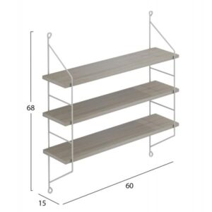 ΡΑΦΙΕΡΑ ΤΟΙΧΟΥ ACHALA ΜΕΛΑΜΙΝΗΣ SONOMA 60x15x68Y εκ.