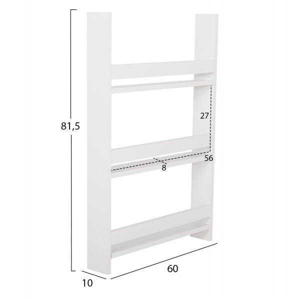 ΡΑΦΙΕΡΑ ΤΟΙΧΟΥ SANI ΜΕΛΑΜΙΝΗ ΣΕ ΛΕΥΚΟ 60x10x90Υεκ. (3 ΡΑΦΙΑ)