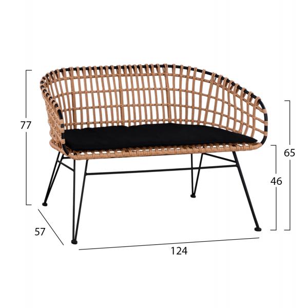 ΣΕΤ ΕΞΩΤ.ΧΩΡΟΥ 4ΤΜΧ ALLEGRA ΣΥΝΘ.RATTAN ΜΠΕΖ-ΜΑΥΡΟ ΜΕΤΑΛΛΟ