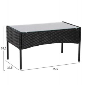 ΣΕΤ ΣΑΛΟΝΙ 4ΤΜΧ STASIA ΣΥΝΘ.RATTAN ΜΑΥΡΟ-ΚΑΠΟΥΤΣΙΝΟ ΜΑΞΙΛΑΡΙΑ