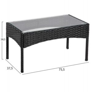 ΣΕΤ ΣΑΛΟΝΙ 4ΤΜΧ STASIA ΣΥΝΘ.RATTAN ΜΑΥΡΟ-ΓΚΡΙ ΜΑΞΙΛΑΡΙΑ