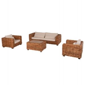 ΣΕΤ ΣΑΛΟΝΙ ΕΞ.ΧΩΡΟΥ TROPEL 4ΤΜΧ ΦΥΣΙΚΟ RATTAN-ΞΥΛΟ ΜΑΟΝΙ-ΛΕΥΚΑ ΜΑΞΙΛΑΡΙΑ