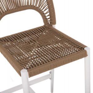 ΣΚΑΜΠΟ ΑΛΟΥΜΙΝΙΟΥ ΜΕ RATTAN ΜΕΣΑΙΟΥ ΥΨΟΥΣ ΛΕΥΚΟ 46x58x95Yεκ.