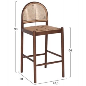 ΣΚΑΜΠΟ ΑΠΟ ΟΞΙΑ-RATTAN ΑΨΙΔΑ ΠΛΑΤΗ ΚΑΡΥΔΙ 43,5x50x98Yεκ.HM9408.04