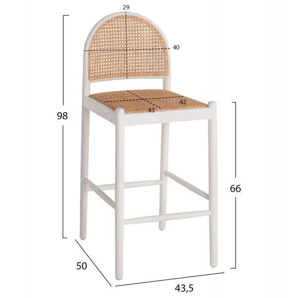 ΣΚΑΜΠΟ ΑΠΟ ΟΞΙΑ-RATTAN ΑΨΙΔΑ ΠΛΑΤΗ ΛΕΥΚΟ 43,5x50x98 εκ.