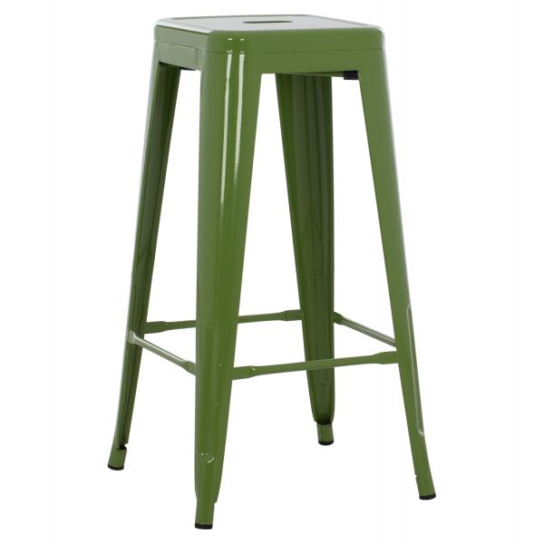 ΣΚΑΜΠΟ BAR ΜΕΤΑΛΛΙΚΟ ΣΕ LIGHT OLIVE GREEN 43x43x78 εκ.