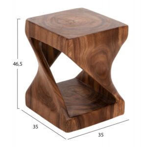 ΣΚΑΜΠΟ ΤΕΤΡΑΓΩΝΟ ΑΠΟ ΞΥΛΟ SUAR ΣΕ ΚΑΡΥΔΙ 35x35x46,5Y εκ.