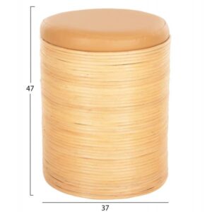 ΣΚΑΜΠΟ ΦΥΣΙΚΟ RATTAN-ΚΑΘΙΣΜΑ ΑΠΟ PU ΜΠΕΖ Φ37x47Υεκ.