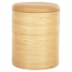 ΣΚΑΜΠΟ ΦΥΣΙΚΟ RATTAN-ΚΑΘΙΣΜΑ ΑΠΟ PU ΜΠΕΖ Φ37x47Υεκ.