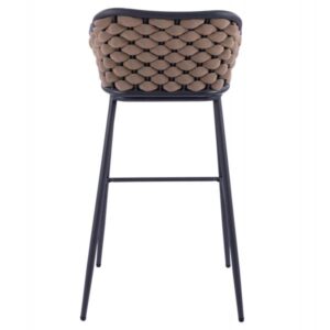 ΣΚΑΜΠΟ KADE ΜΕ ΜΕΤΑΛΛΙΚΟ ΣΚΕΛΕΤΟ ΚΑΙ ΜΠΕΖ WICKER ΣΧΟΙΝΙ 54x54x103 εκ.