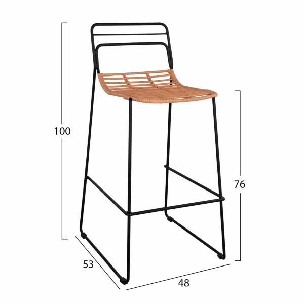 ΣΚΑΜΠΟ ΜΕΤΑΛΛΙΚΟ ALLEGRA ΜΕ WICKER ΣΕ ΜΠΕΖ ΑΠΟΧΡΩΣΗ 48x53x100 εκ.