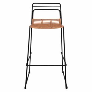 ΣΚΑΜΠΟ ΜΕΤΑΛΛΙΚΟ ALLEGRA ΜΕ WICKER ΣΕ ΜΠΕΖ ΑΠΟΧΡΩΣΗ 48x53x100 εκ.