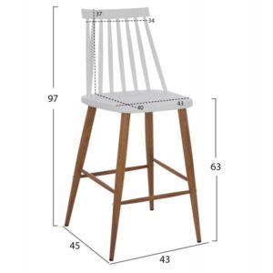 ΣΚΑΜΠΟ ΜΠΑΡ ΛΕΥΚΟ ΜΕΣΑΙΟΥ ΥΨΟΥΣ 43x45x97Υεκ.