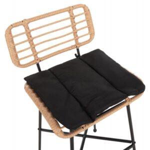 ΣΚΑΜΠΟ ΜΠΑΡ ΨΗΛΟ ALLEGRA ΜΕΤΑΛΛΟ&ΜΑΞΙΛΑΡΙ ΜΑΥΡΟ-WICKER ΜΠΕΖ 48x49x99,5Υεκ.