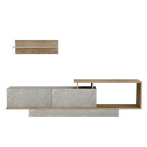 ΣΥΝΘΕΤΟ ΤΗΛΕΟΡΑΣΗΣ ΜΕΛΑΜΙΝΗ ΦΥΣΙΚΟ-STONE TEXTURE 180x29,6x45Υεκ