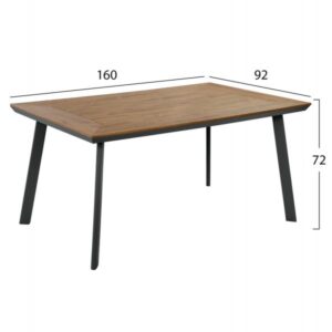 ΤΡΑΠΕΖΙ ΑΛΟΥΜΙΝΙΟΥ TABER ΜΕ POLYWOOD ΓΚΡΙ 160x92x72
