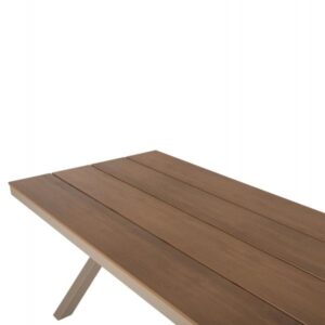 ΤΡΑΠΕΖΙ ΑΛΟΥΜΙΝΙΟΥ ΟΡΘΟΓΩΝΙΟ TAWNEE ΣΑΜΠΑΝΙ-POLYWOOD ΦΥΣΙΚΟ 219,5x89,5x73Υ