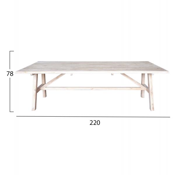 ΤΡΑΠΕΖΙ GROOVE ΑΠΟ ΞΥΛΟ ΜΑΣΙΦ ΤΕΑΚ 220X100X78Υεκ.