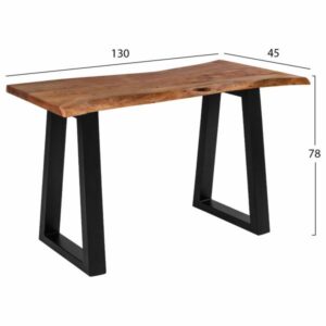 ΤΡΑΠΕΖΙ ΚΟΝΣΟΛΑ 4εκ.ΠΑΧΟΣ ΜΑΣΙΦ ΞΥΛΟ ΑΚΑΚΙΑΣ ΦΥΣΙΚΟ 130x45x78Y εκ.