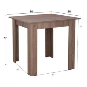 ΤΡΑΠΕΖΙ ΚΟΥΖΙΝΑΣ, SONOMA OAK TRUFFLE, 80x80x77εκ.