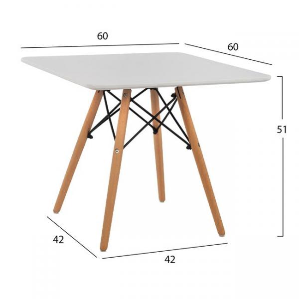 ΤΡΑΠΕΖΙ MINIMAL KID 60X60X51Yεκ. ΛΕΥΚΟ