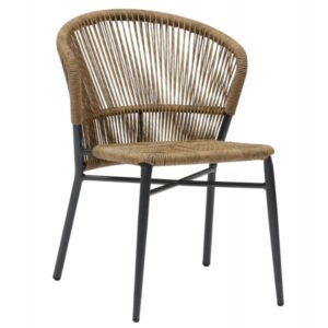 ΚΑΡΕΚΛΑ ΑΛΟΥΜΙΝΙΟΥ LYNN ΑΝΘΡΑΚΙ ΣΚΕΛΕΤΟΣ-P.E.RATTAN ΦΥΣΙΚΟ 61x55x77Υεκ