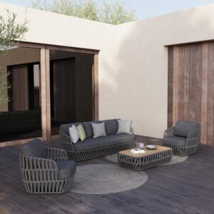 ΣΕΤ ΣΑΛΟΝΙ ΕΞ.ΧΩΡΟΥ 4ΤΜΧ SABO ΣΚΟΥΡΟ ΓΚΡΙ OLEFIN-P.E.ΣΧΟΙΝΙ-ΑΛΟΥΜ.-ΞΥΛΟ TEAK