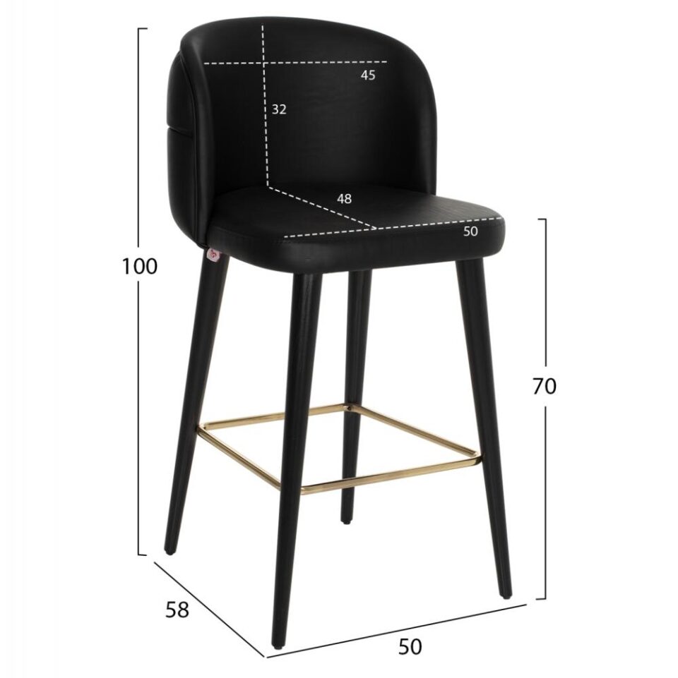 ΣΚΑΜΠΟ MARCELLO ΕΠΑΓΓΕΛΜΑΤΙΚΟ ΜΑΥΡΟ PU ΞΥΛΙΝΟ 50x58x100Υεκ.