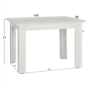 ΤΡΑΠΕΖΙ ΚΟΥΖΙΝΑΣ 140x80x77Υεκ. ΛΕΥΚΟ