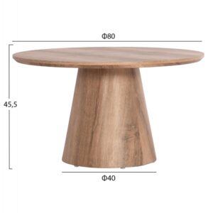ΤΡΑΠΕΖΙ ΣΑΛΟΝΙΟΥ MDF ΣΕ ΦΥΣΙΚΟ ΧΡΩΜΑ ΞΥΛΟΥ Φ80x45,5Υεκ.