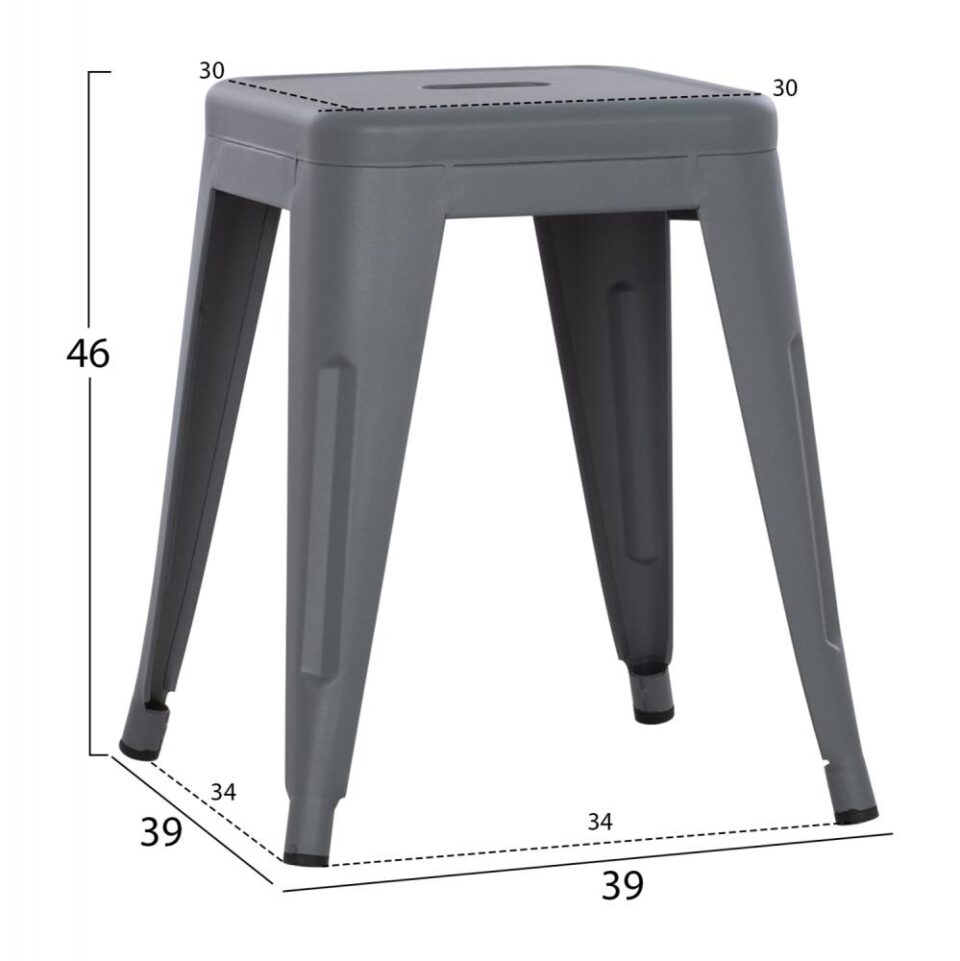 ΣΚΑΜΠΟ ΜΕΤΑΛΛΙΚΟ ΣΕ ΓΚΡΙ ΜΑΤ ΧΡΩΜΑ 39x39x46Υεκ.