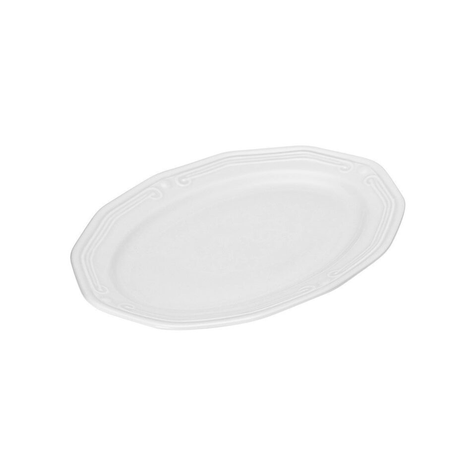ΠΙΑΤΕΛΑ ΟΒΑΛ ATHÉNÉE ΠΟΡΣΕΛΑΝΙΝΗ ΑΝΑΓΛΥΦΗ 25cm WHITE