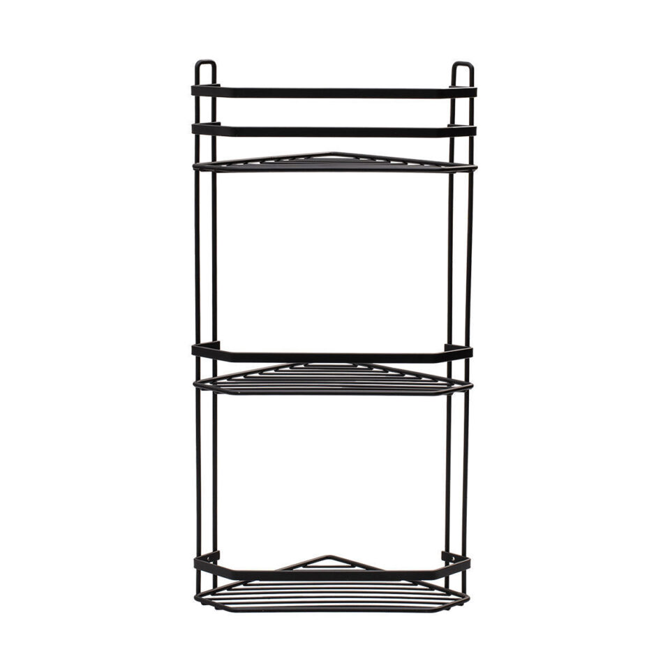 ΕΤΑΖΕΡΑ ELEGANT ΜΕΤΑΛΛΙΚΗ ΓΩΝΙΑΚΗ 3 ΘΕΣΕΩΝ 54x28x18cm ΜΑΥΡΗ