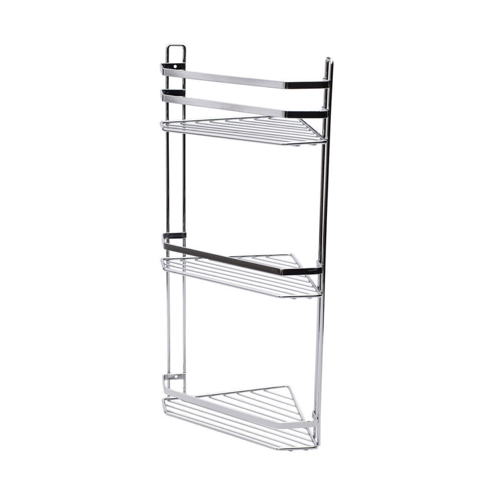 ΕΤΑΖΕΡΑ ELEGANT ΜΕΤΑΛΛΙΚΗ ΓΩΝΙΑΚΗ 3 ΘΕΣΕΩΝ 54x28x18cm ΧΡΩΜΙΟΥ