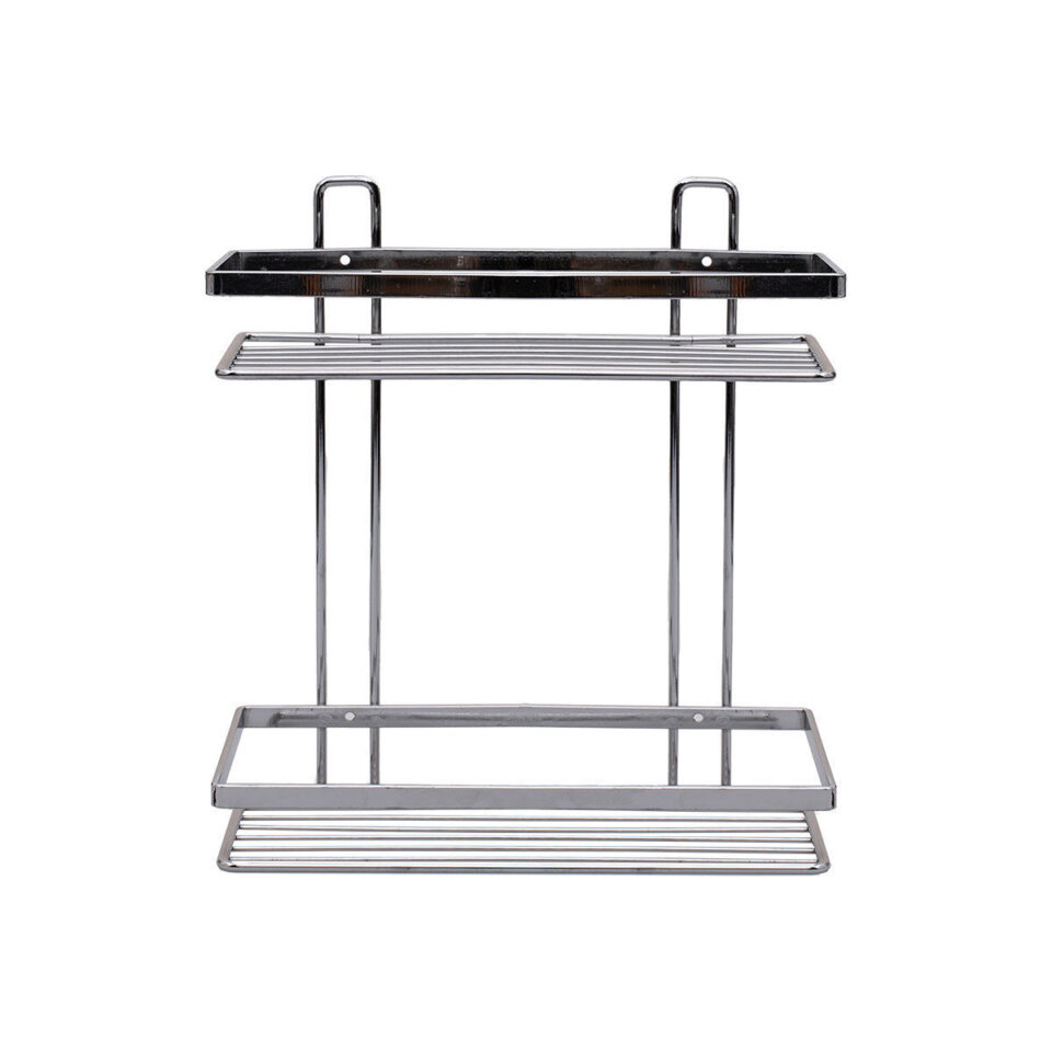 ΕΤΑΖΕΡΑ ELEGANT ΜΕΤΑΛΛΙΚΗ ΙΣΙΑ 2 ΘΕΣΕΩΝ 27x25x12.5cm ΧΡΩΜΙΟΥ