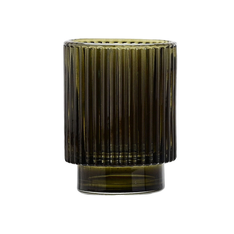 ΠΟΤΗΡΑΚΙ ΜΠΑΝΙΟΥ OLIVE SERIES ΓΥΑΛΙΝΟ 7.5x7.5x9.7cm ΛΑΔΙ