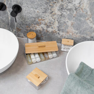 ΚΟΥΤΙ ΑΠΟΘΗΚΕΥΣΗΣ & ΟΡΓΑΝΩΣΗΣ BAMBOO ESSENTIALS ΟΡΘΟΓΩΝΙΟ 23.3x9.4x8.8cm ΜΕ ΚΑΠΑΚΙ