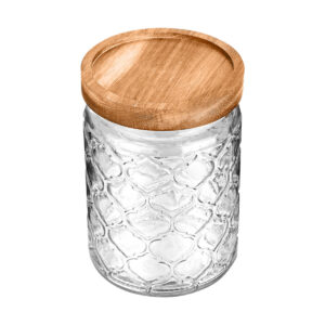 ΔΟΧΕΙΟ ΑΠΟΘΗΚΕΥΣΗΣ ALLURE ΓΥΑΛΙΝΟ 700ml 14x10cm ΑΝΑΓΛΥΦΟ
