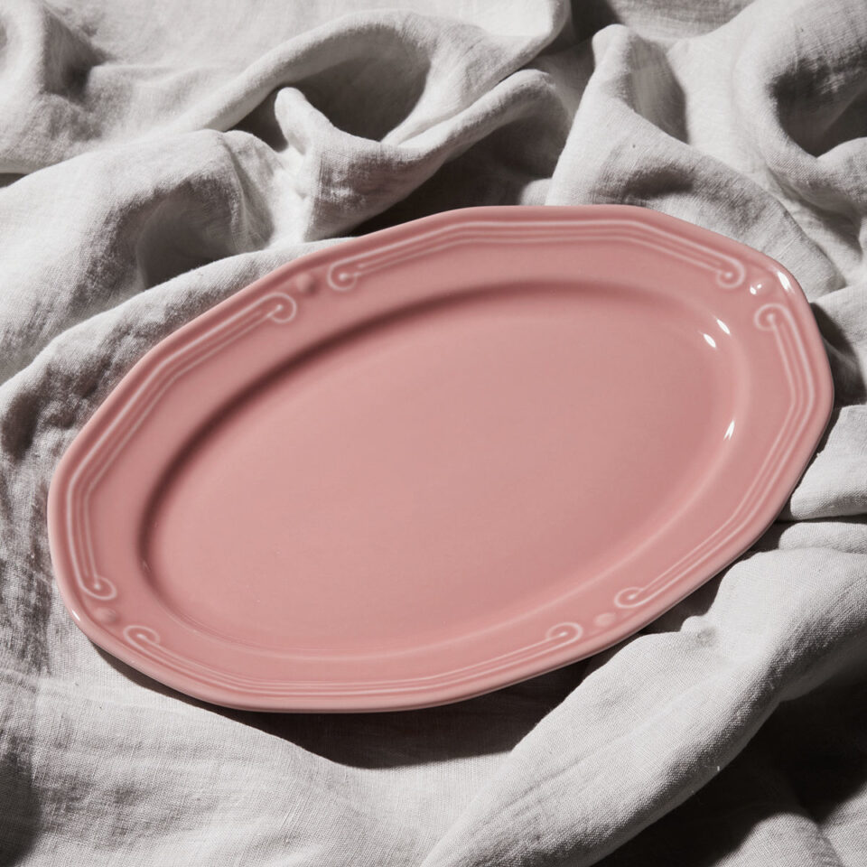 ΠΙΑΤΕΛΑ ΟΒΑΛ ATHÉNÉE ΠΟΡΣΕΛΑΝΙΝΗ ΑΝΑΓΛΥΦΗ 25cm ROSE