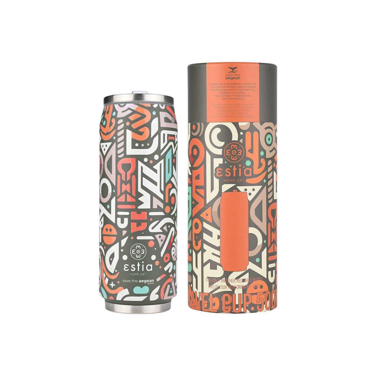 ΘΕΡΜΟΣ TRAVEL CUP SAVE THE AEGEAN 500ml GEOVIVID