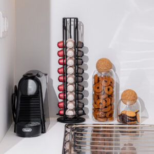 ΒΑΣΗ ΓΙΑ ΚΑΨΟΥΛΕΣ ESPRESSO METAL BLACK ΜΕΤΑΛΛΙΚΗ 40 ΘΕΣΕΩΝ ΜΑΥΡΗ