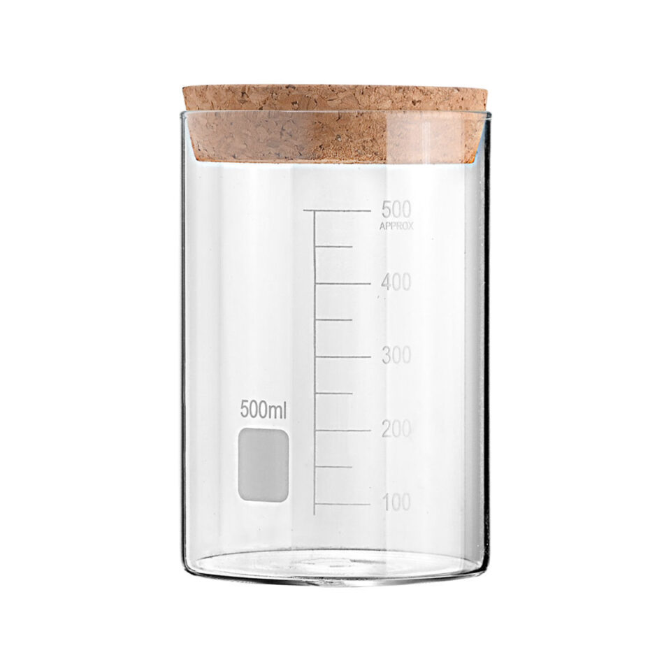 ΔΟΧΕΙΟ ΑΠΟΘΗΚΕΥΣΗΣ ΓΥΑΛΙΝΟ 500ml ΜΕ ΚΑΠΑΚΙ ΦΕΛΛΟΥ