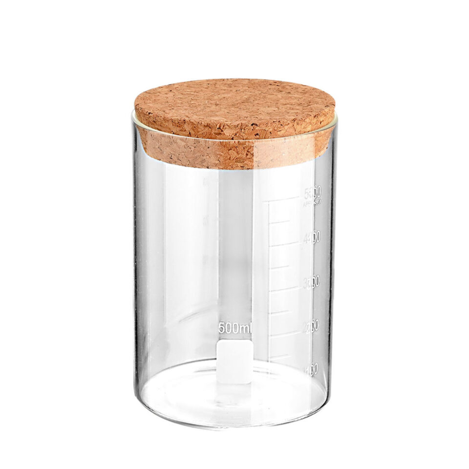 ΔΟΧΕΙΟ ΑΠΟΘΗΚΕΥΣΗΣ ΓΥΑΛΙΝΟ 500ml ΜΕ ΚΑΠΑΚΙ ΦΕΛΛΟΥ