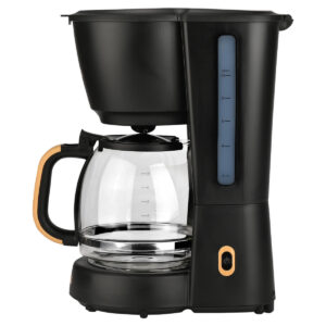 ESTIA ΚΑΦΕΤΙΕΡΑ ΦΙΛΤΡΟΥ OAK ΠΛΑΣΤΙΚΗ 1000w ΜΕ ΓΥΑΛΙΝΗ ΚΑΝΑΤΑ 1.25lt ΜΑΥΡΗ